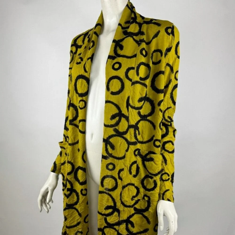 Chalet Crinkle Open Front Cardigan Women‎ XS EUC Long Sleeve Pockets Lightweight